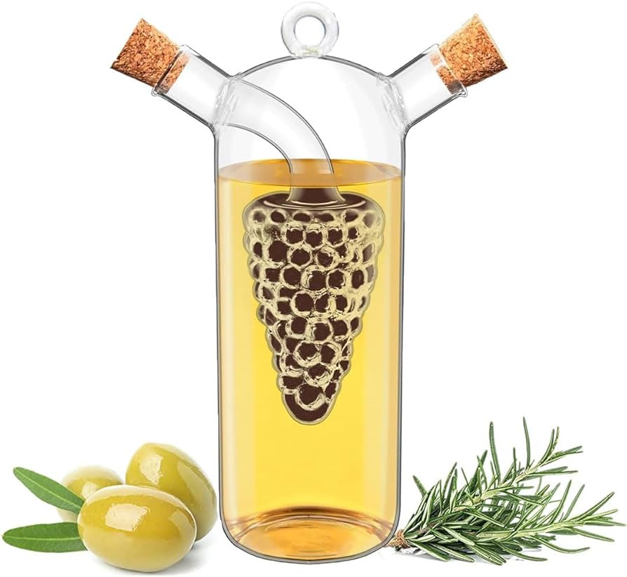 AXIM Glass Olive Oil Vinegar Cruet,Hand-blown Double Pourer Spout 10 oz Oil Dispenser Bottle for ... | Amazon (UK)