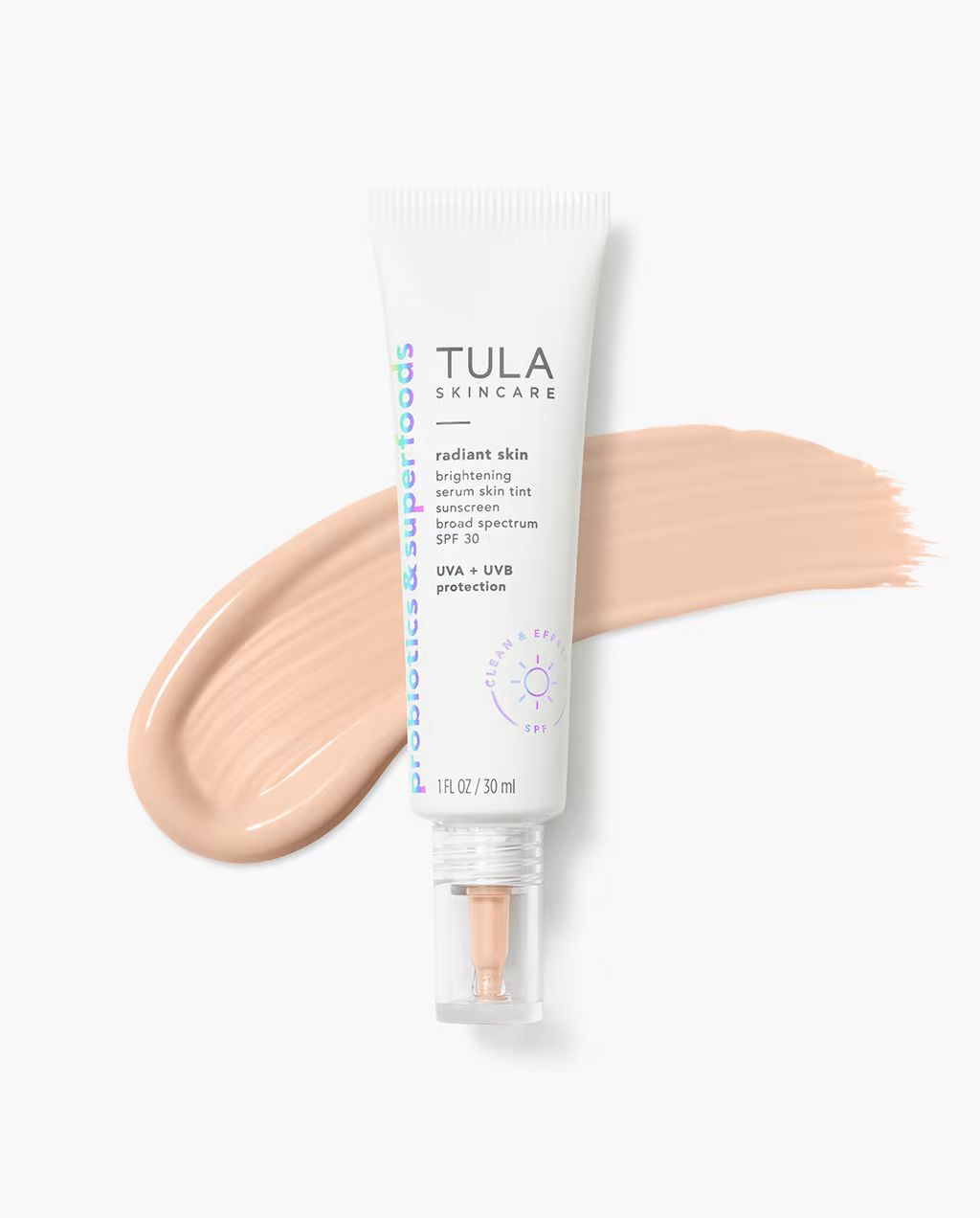 brightening serum skin tint sunscreen broad spectrum SPF 30 | Tula Skincare