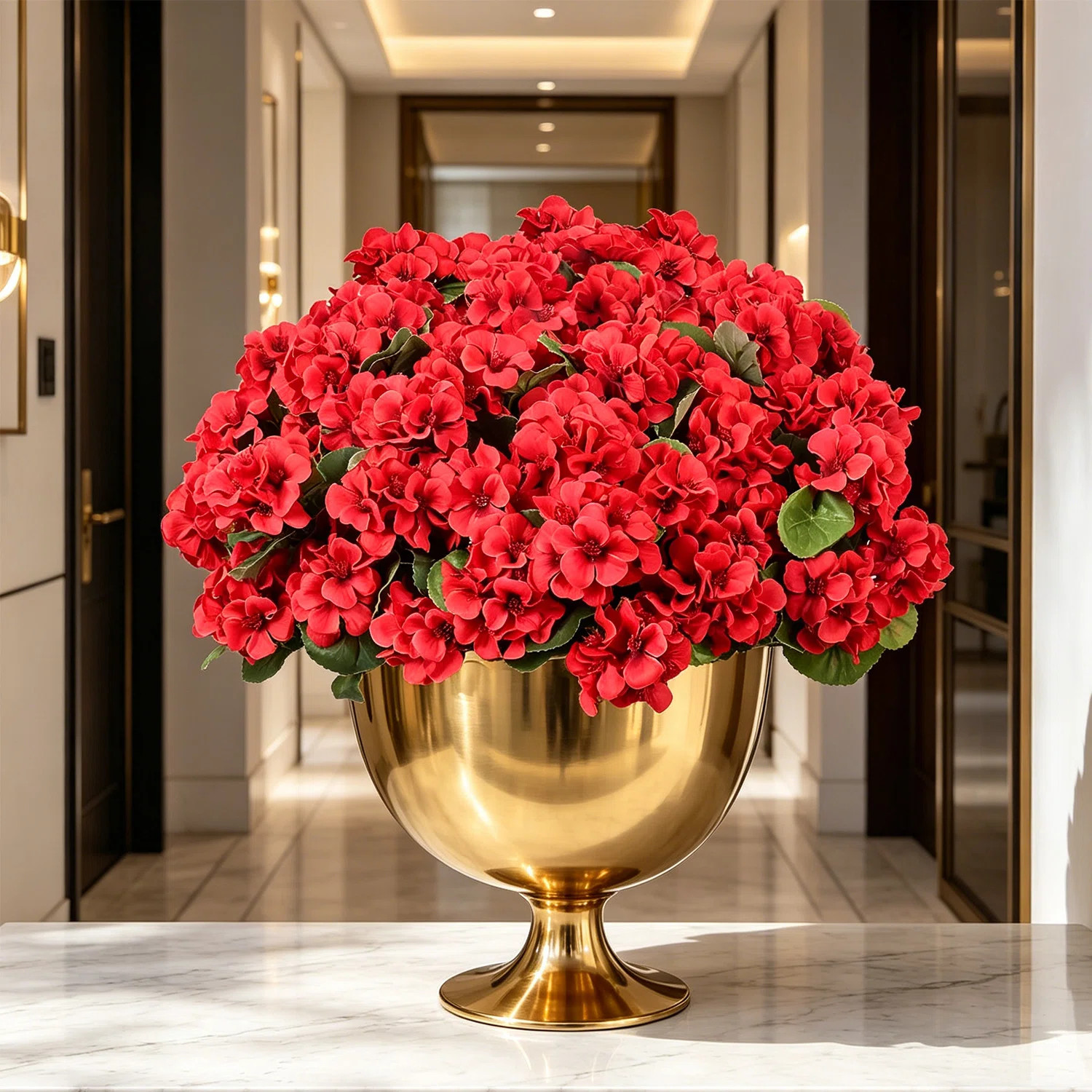 The Holiday Aisle\u00ae 12 Pcs Artificial Geraniums Flowers for Outdoor Spring Summer Decor - UV-... | Wayfair North America