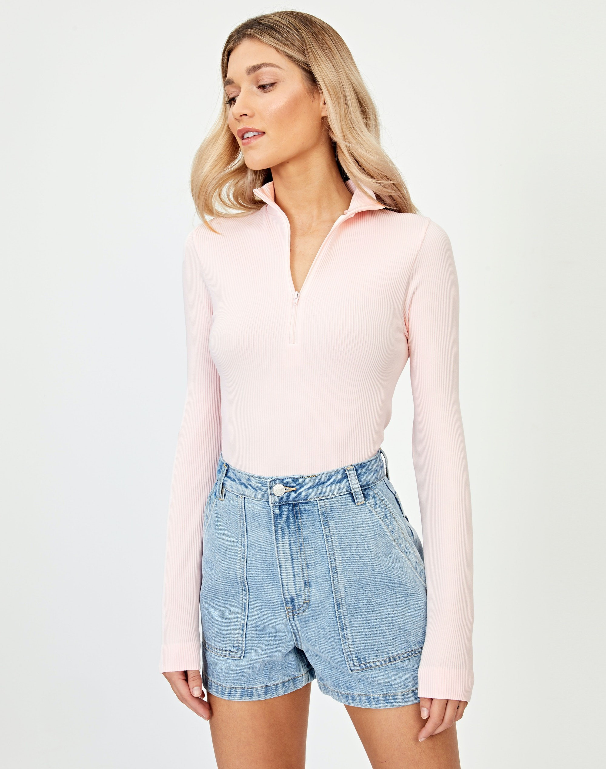 Seamless Ribbed Funnel Neck Top | Glassons (AU & NZ)