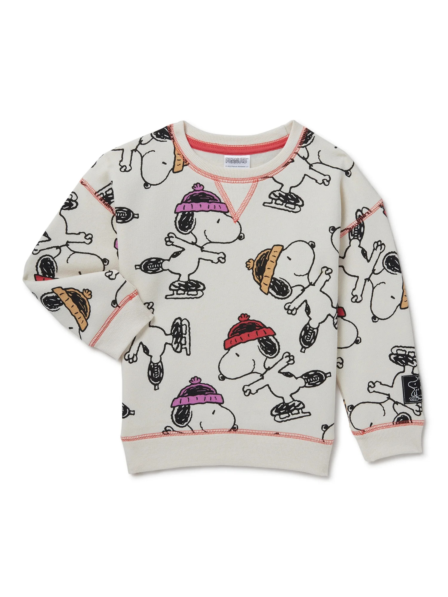 Peanuts Baby and Toddler Girl Snoopy Crewneck Sweatshirt, Sizes 12 Months-5T - Walmart.com | Walmart (US)