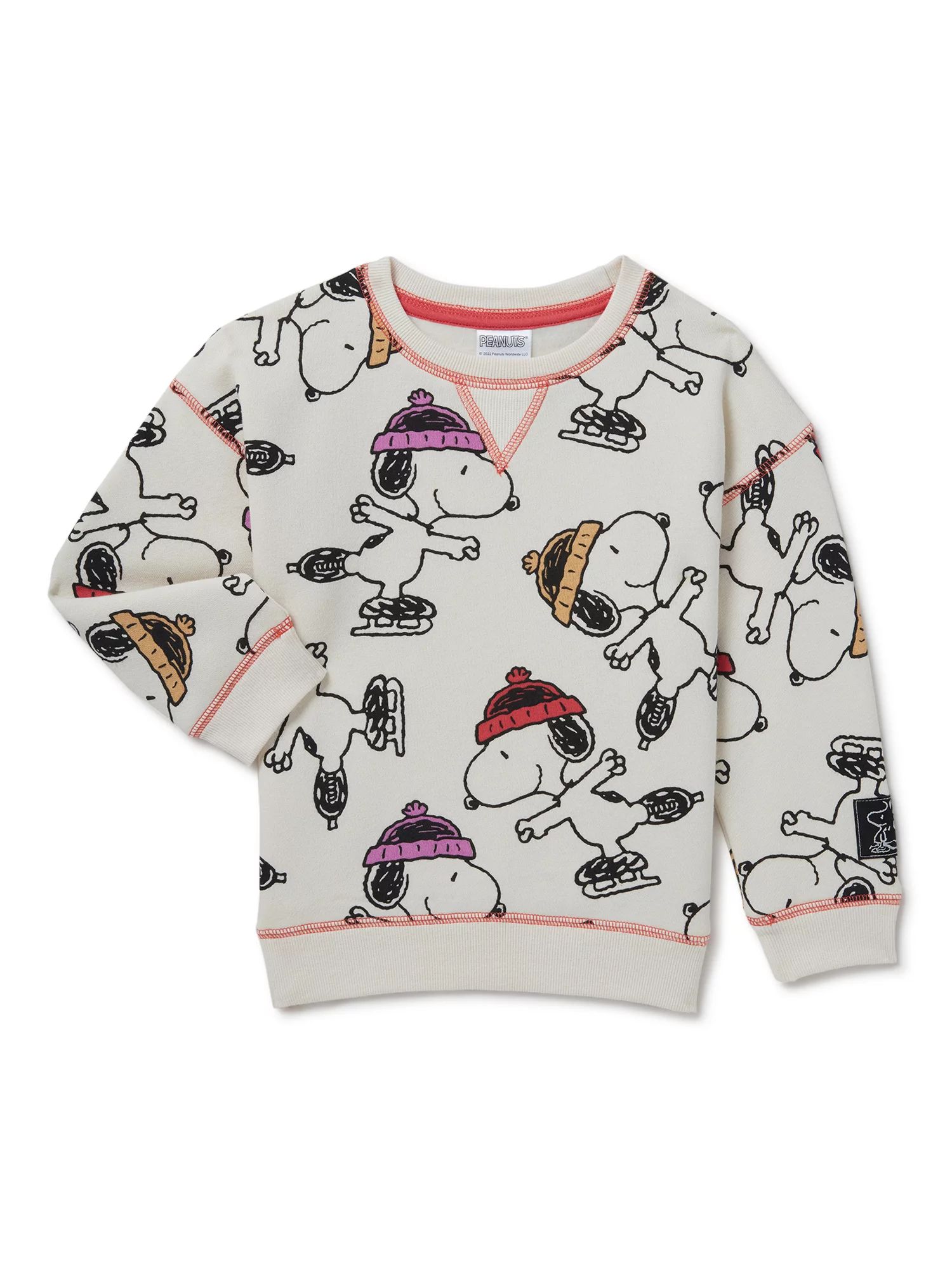 Peanuts Baby and Toddler Girl Snoopy Crewneck Sweatshirt, Sizes 12 Months-5T | Walmart (US)