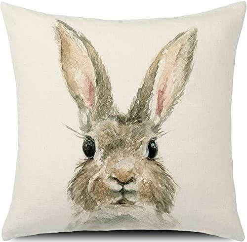 GTEXT Easter Decor Easter Bunny Pillow Covers 18 x 18 Inches Spring Decor Easter Rabbit Pillow Ch... | Amazon (US)