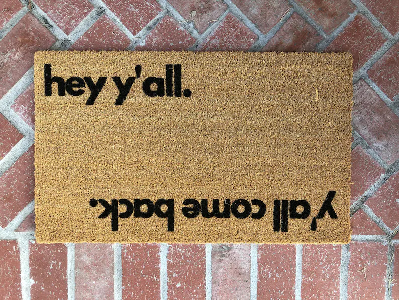 hey y'all Reversible Doormat / Funny Welcome Mat / Housewarming Doormat / Spring Doormat / Coir D... | Etsy (US)