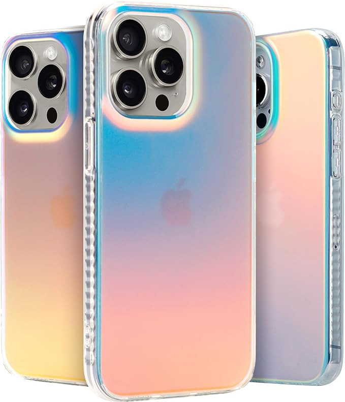 LONLI Hue - for iPhone 15 Pro Max Case - Holographic Iridescent Phone Case with [4 Airbag Cushion... | Amazon (US)