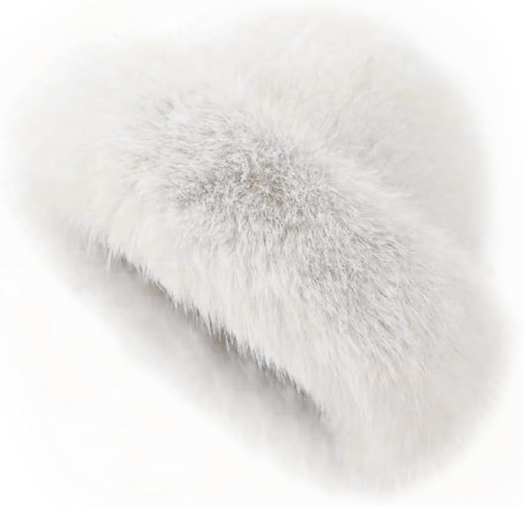Womens Winter Faux Fur Bucket Hat, Warm Faux Mink Plush Hat Fluffy Fisherman Fuzzy Bucket Hat | Amazon (US)