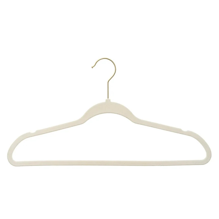 Better Homes & Gardens Non-Slip Velvet Clothing Hangers, 30 Pack, Beige, Space Saving - Walmart.c... | Walmart (US)