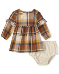 Baby Girls Mommy And Me Long Sleeve Plaid Twill Matching Dress And Bloomers Set | The Children's ... | The Children's Place