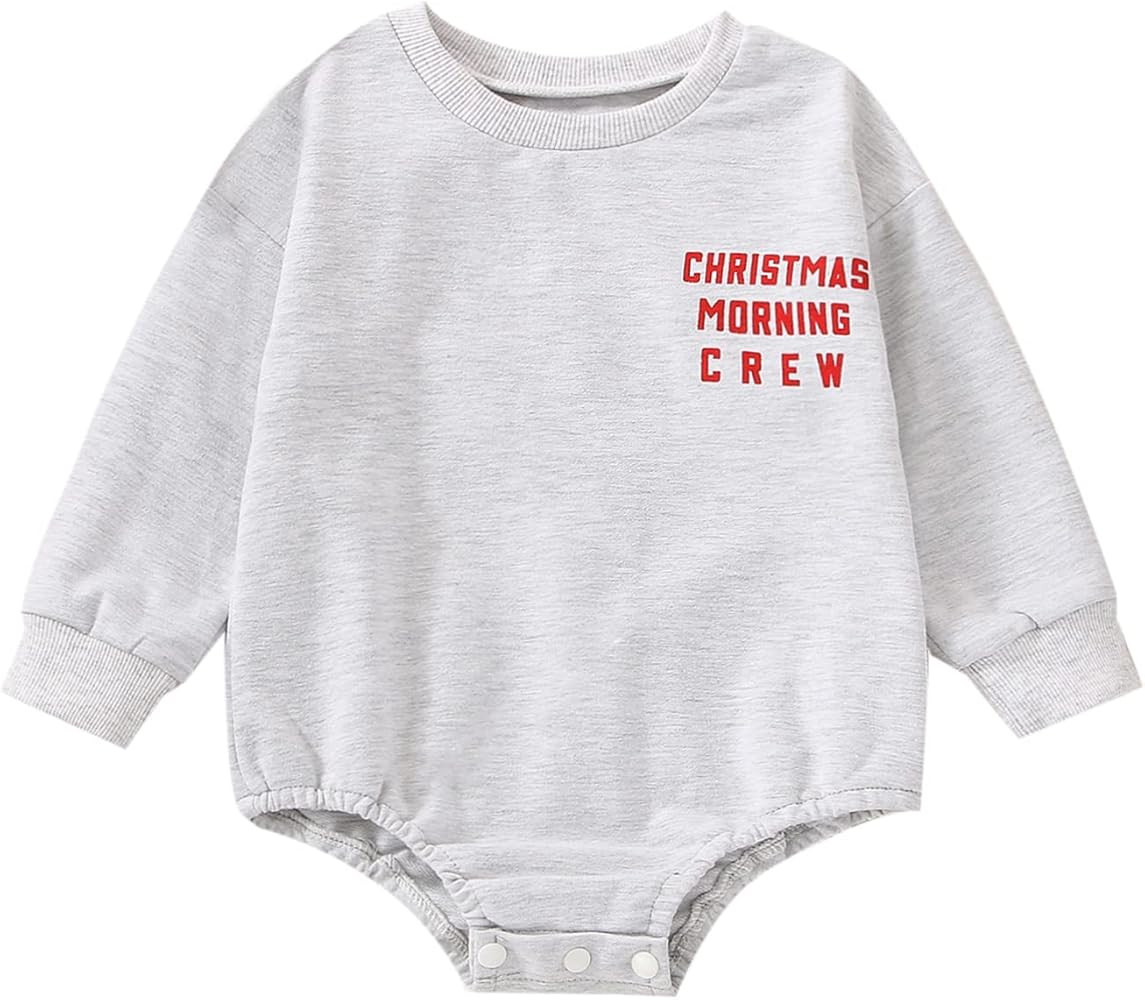 Baby Girl Boy Crewneck Sweatshirt Oversized Sweater Romper Long Sleeve Pullover Top Cute Fall Win... | Amazon (US)