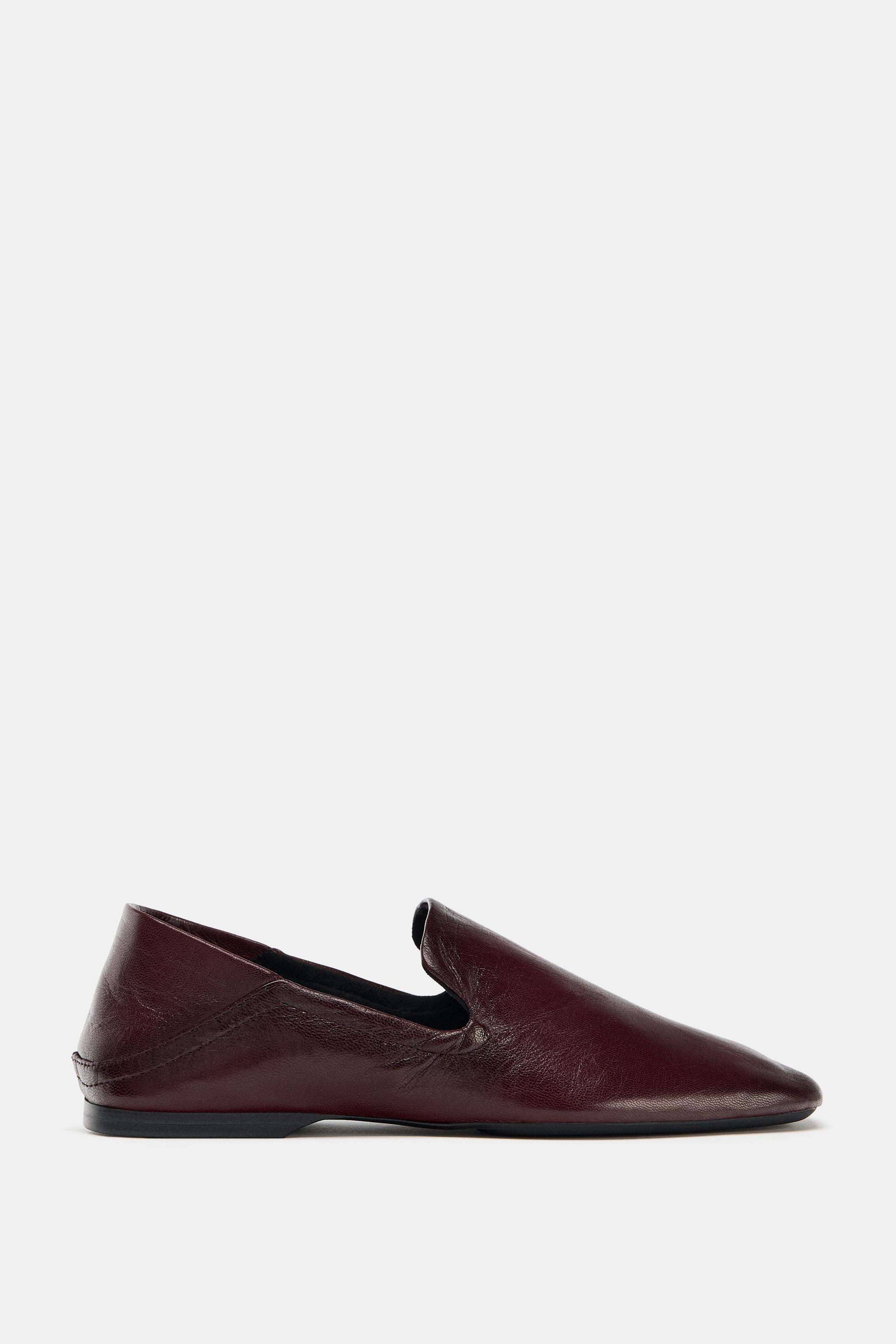 LEATHER LOAFERS WITH HIGH VAMP | Zara Canada