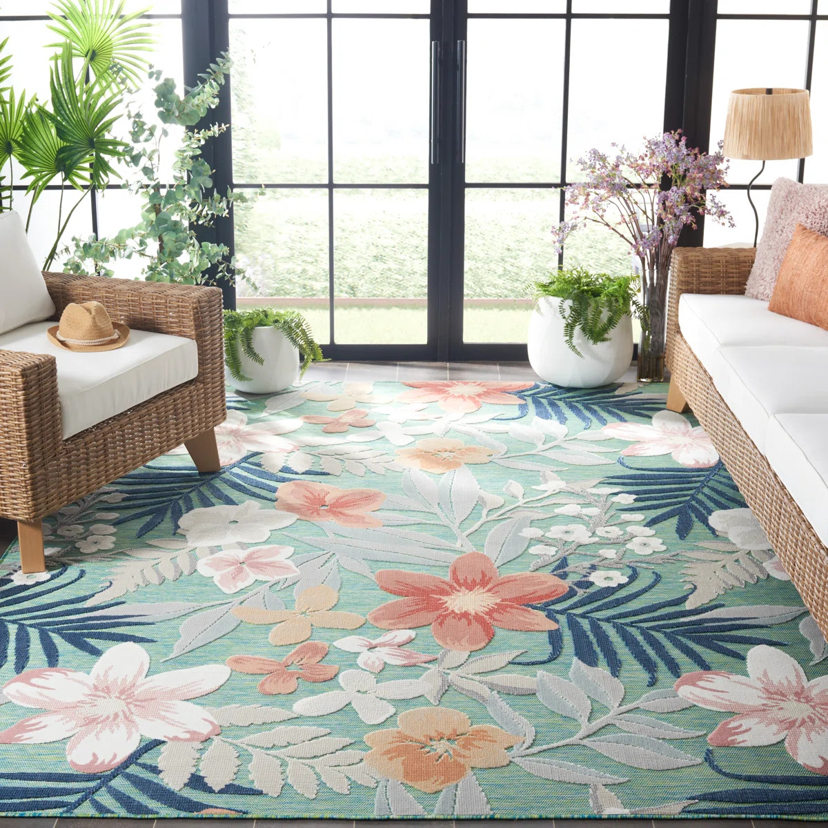 Shutesbury Machine Woven Floral Area Rug | Wayfair North America