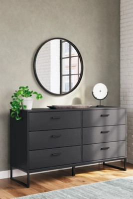 Socalle 6 Drawer Dresser, Black | Ashley Homestore