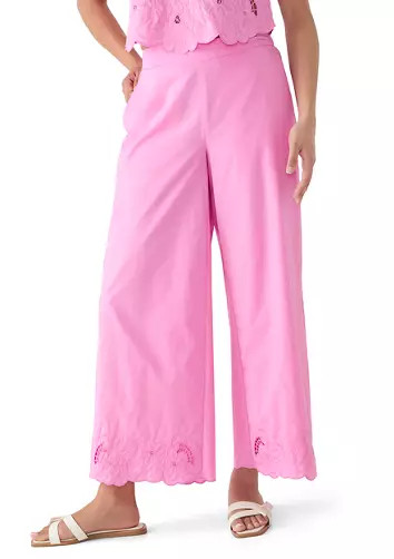 Women's Wide Leg Lace Hem Pants | Belk