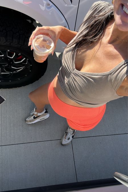 Workout outfit today
Love this free people tank! Wearing the color mushroom 
Maternity shorts size small - absolutely love these!
Nike air max futura 
Bump style
28 weeks pregnant 


#LTKbump #LTKfitness #LTKstyletip