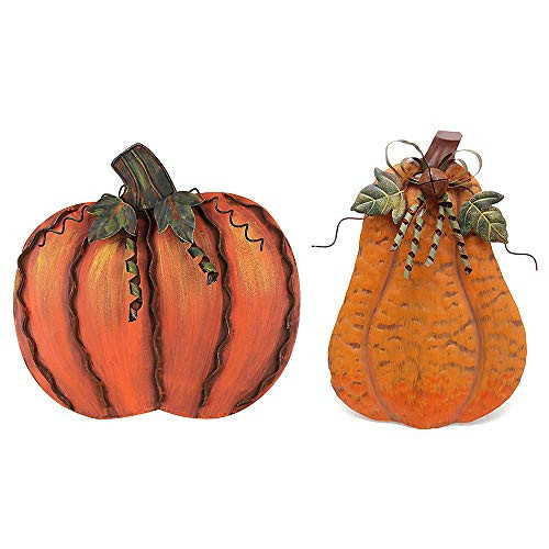 K KILIPES Metal Fall Pumpkin Decor - Outdoor Standing Pumpkin Autumn Fall Decor for Front Porch, Garden, Yard, Patio, Halloween, Thanksgiving | Amazon (US)
