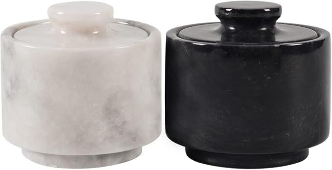 Marblous Krafts stylish marble white and black 3.5 oz salt cellar, Trinket Box and Condiment Pots... | Amazon (US)