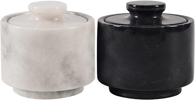 Marblous Krafts stylish marble white and black 3.5 oz salt cellar, Trinket Box and Condiment Pots... | Amazon (US)