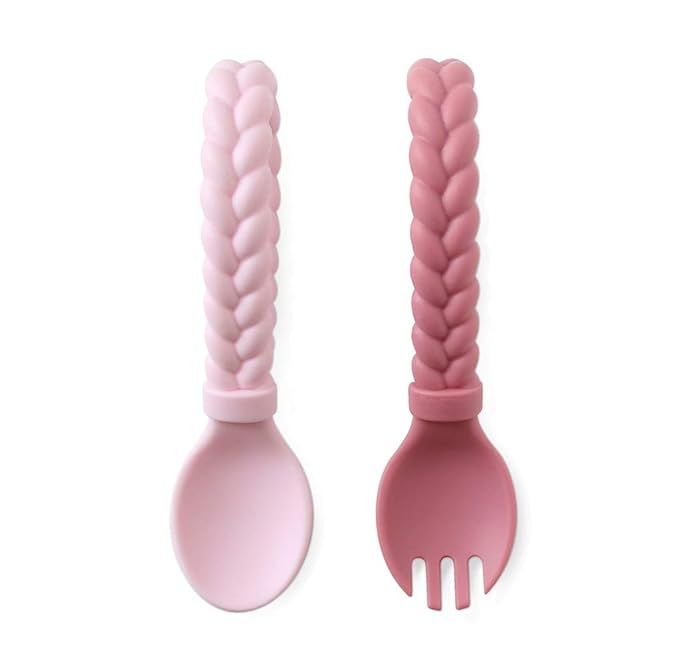 Itzy Ritzy Silicone Spoon & Fork Set; Baby Utensil Set Features A Fork and Spoon with Looped, Bra... | Amazon (US)