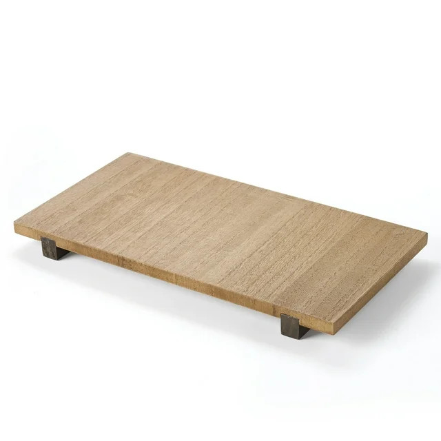 Home Décor Collection 8" x 15" Natural Wood Riser Decorative Tray | Walmart (US)