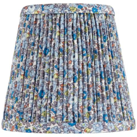 Springcrest Gracie Blue Floral Pleated Shade 4x6x5.5" (Clip-On) | Lamps Plus