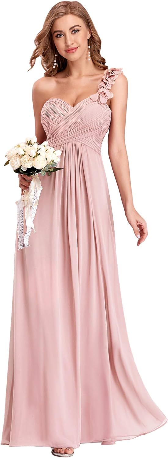 Ever-Pretty Women's Floor Length One Shuolder Empire Waist A Line Chiffon Evening Dresses 09768 | Amazon (UK)