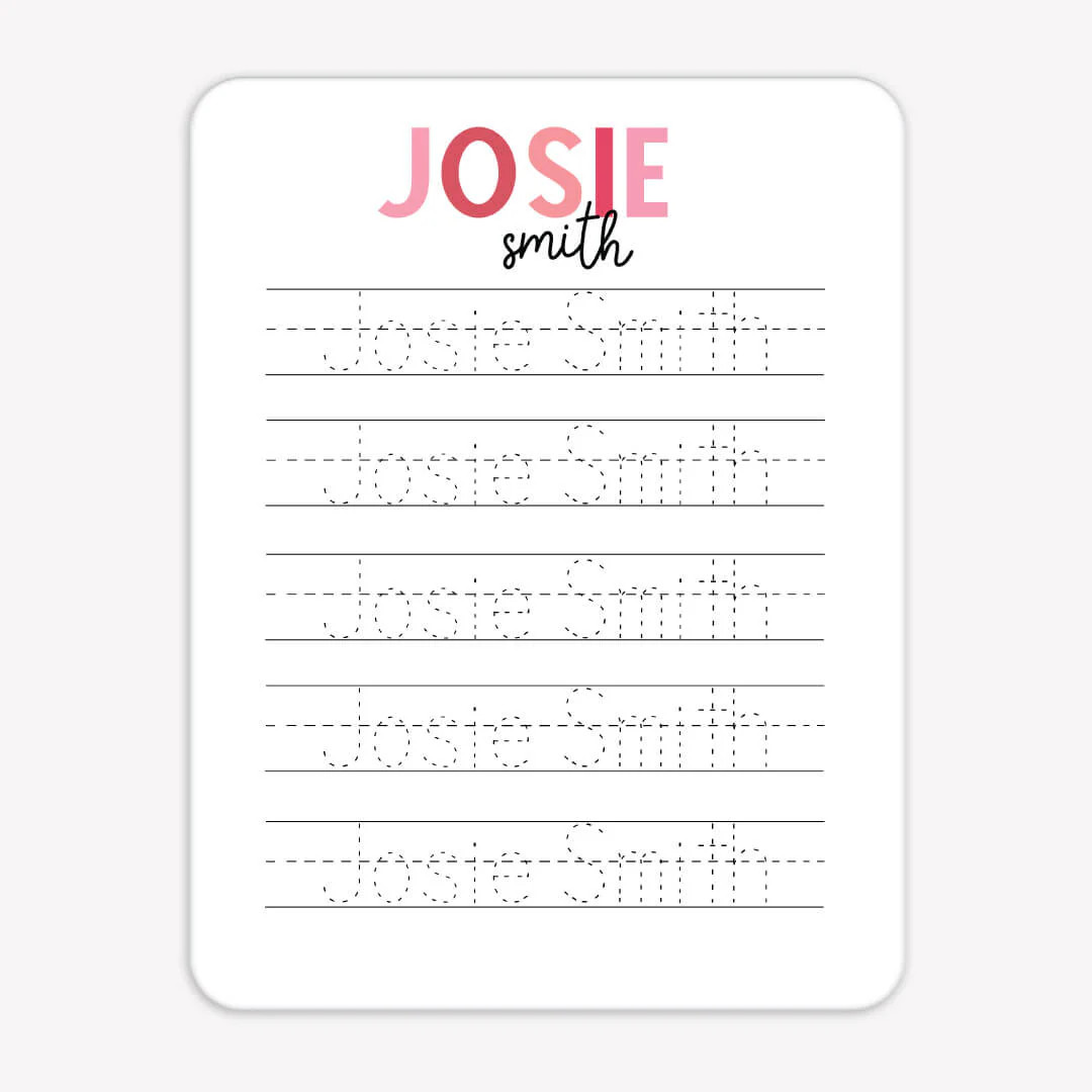 Kids Personalized Whiteboard | Hello My Name Is - Bubble Gum | Caden Lane