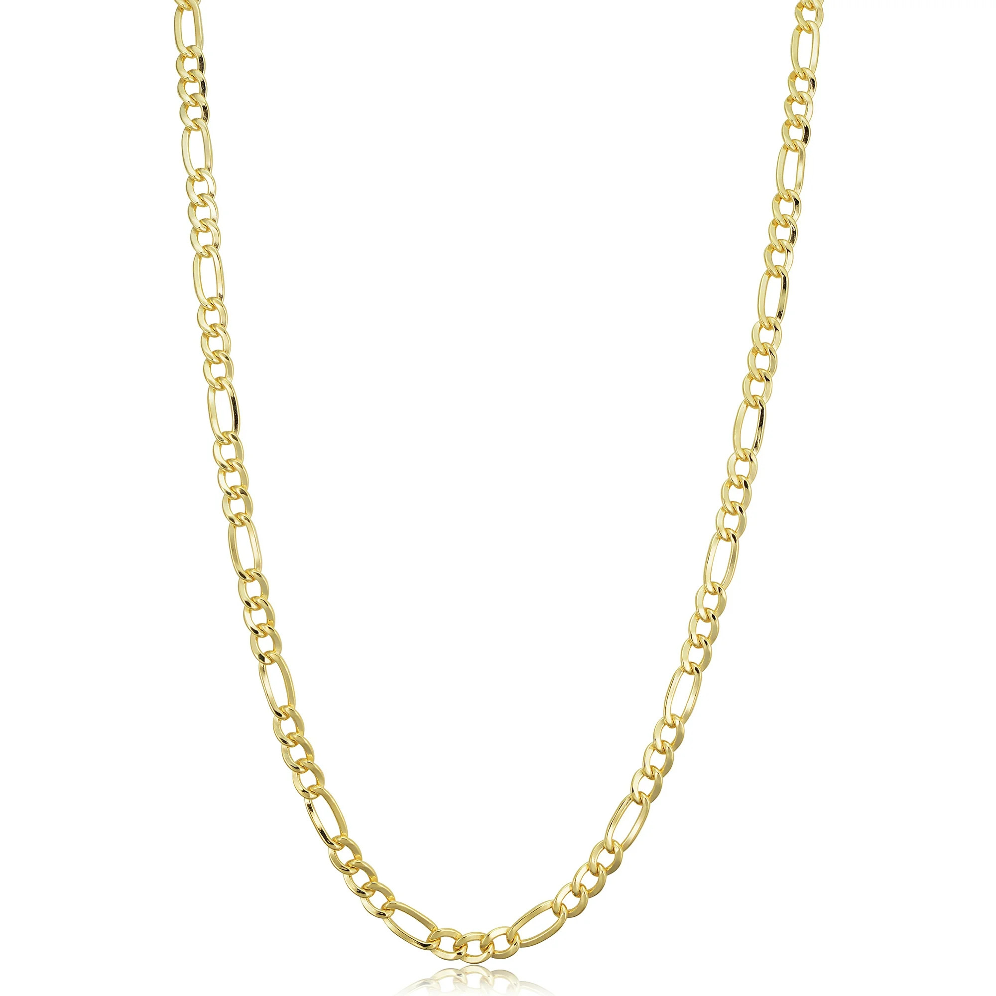 KoolJewelry 14k Yellow Gold Filled Solid Figaro Link Chain Necklace (3.3 mm, 18 inch) | Walmart (US)