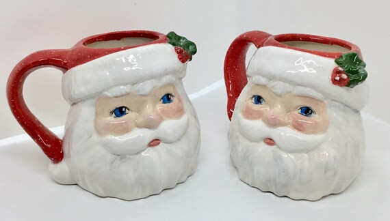 Old Fashion Santa Mugs Hand Painted, Christmas Santa Mug, Hand Painted Holiday Gifts, Food Safe H... | Etsy (US)