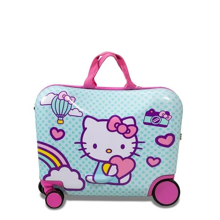 Kid's Sanrio Hello Kitty Character Ride On Scooter Hardside Luggage for Boys and Girls -Mint | Walmart (US)