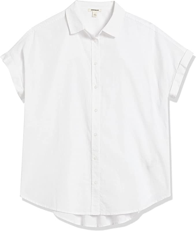 Amazon Brand - Goodthreads Women's Washed Cotton Short-Sleeve Shirt | Amazon (US)