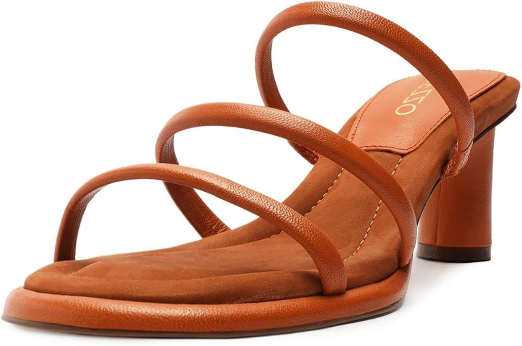 Arezzo Women's Cecy Strappy Mid Block Heels Sandal | Amazon (US)