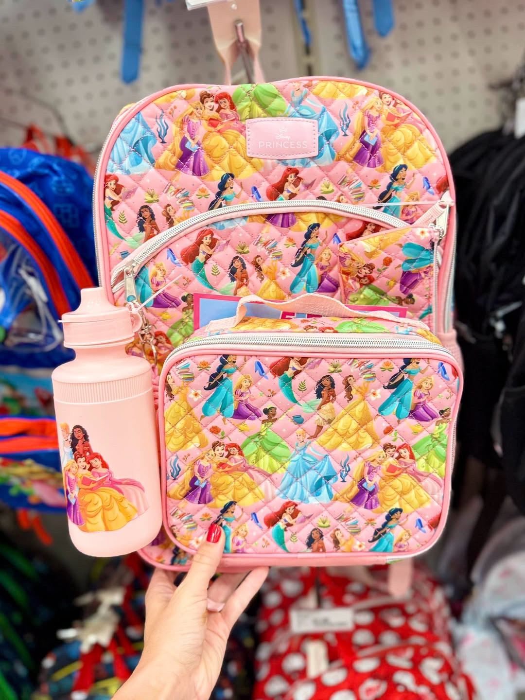 Omg the cutest quilted Disney princess backpack with lunchbox, pencil pouch, water bottle and keychain 😍👑👸
-

#disney #disneyprincess #disneyprincesses #target #targetfinds #targetmom #girlmom #backtoschool #backtoschoolfinds 

 #LTKmomlife #LTKKids