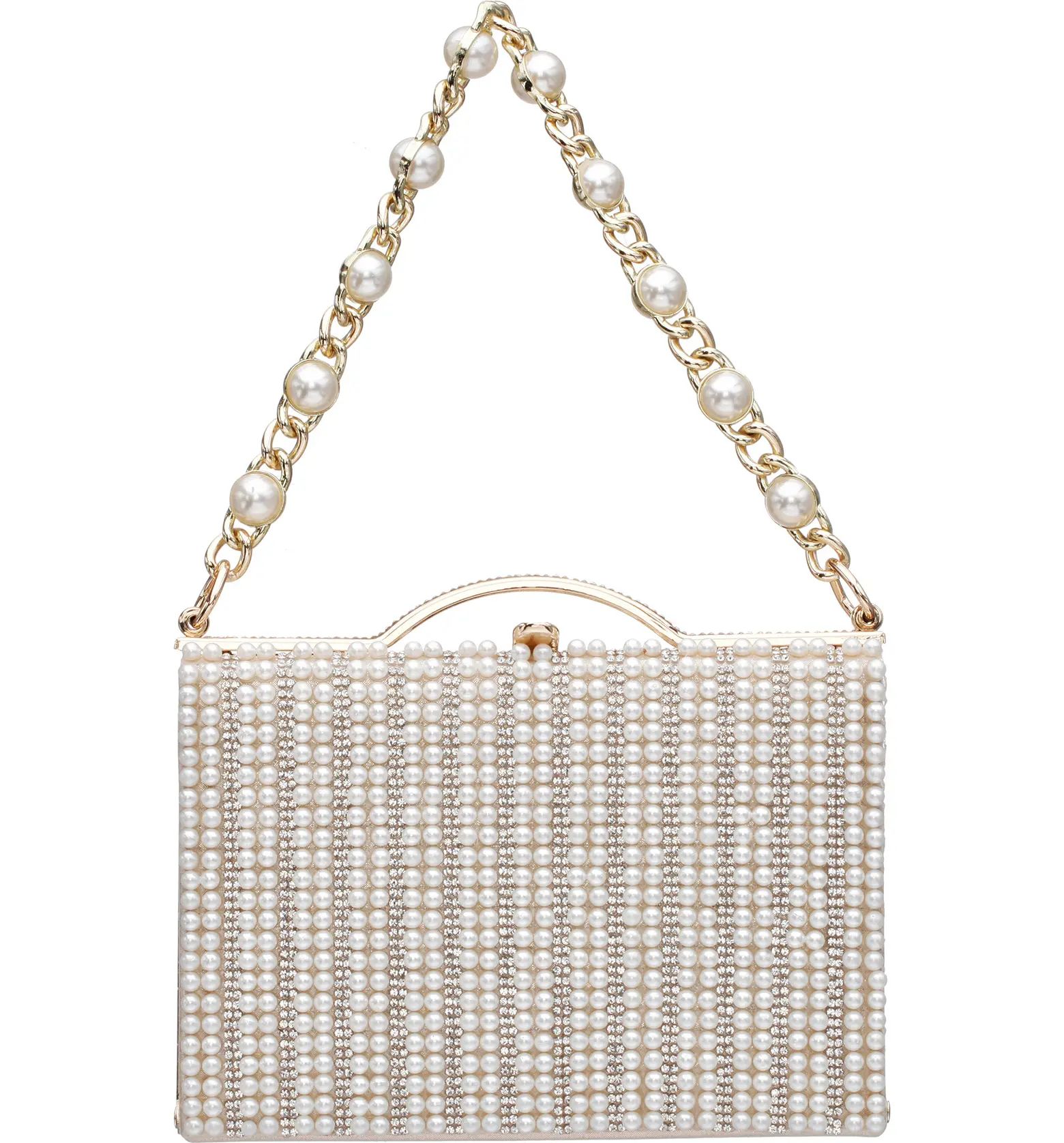 Nina Issa White Imitation Pearl & Crystal Clutch | Nordstrom | Nordstrom