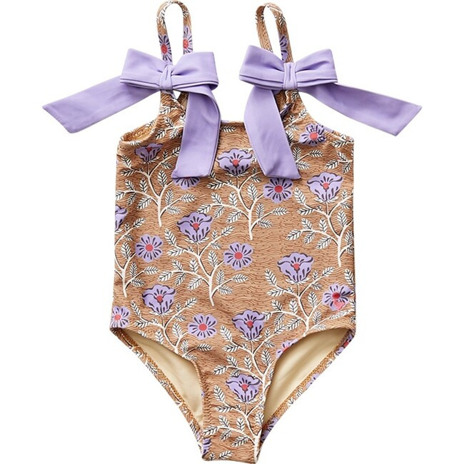 Lulu Swimsuit, Tan Goa Floral | Maisonette