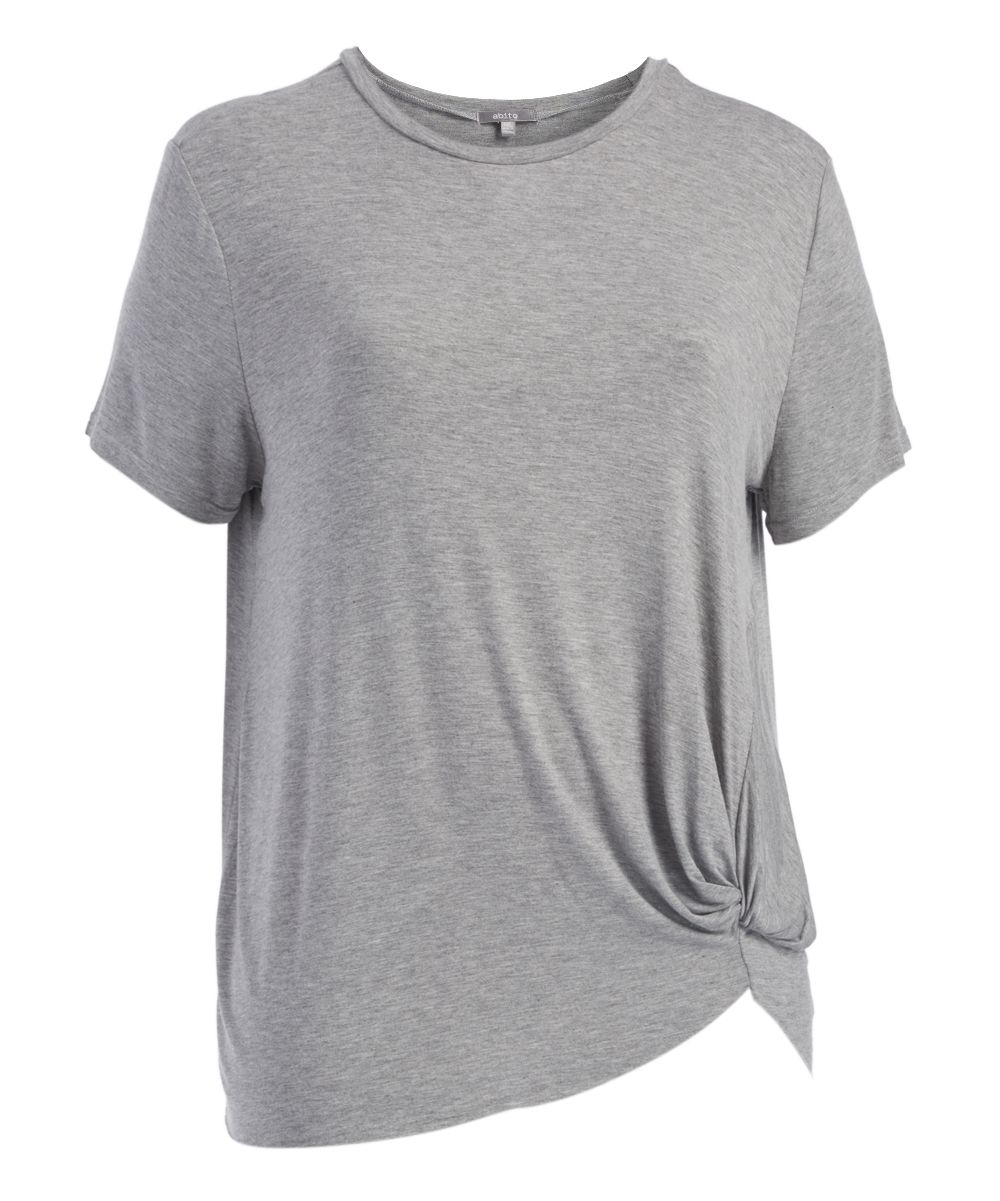 Grey Knot-Hem Tee | zulily