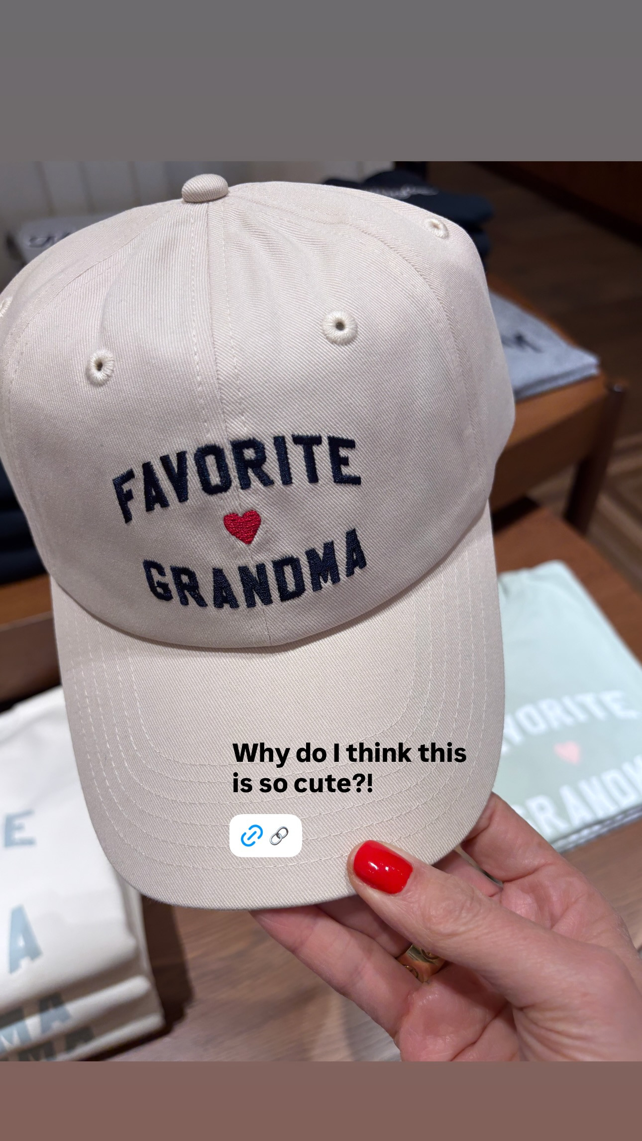 How cute is this Favorite Grandma hat?! 

 