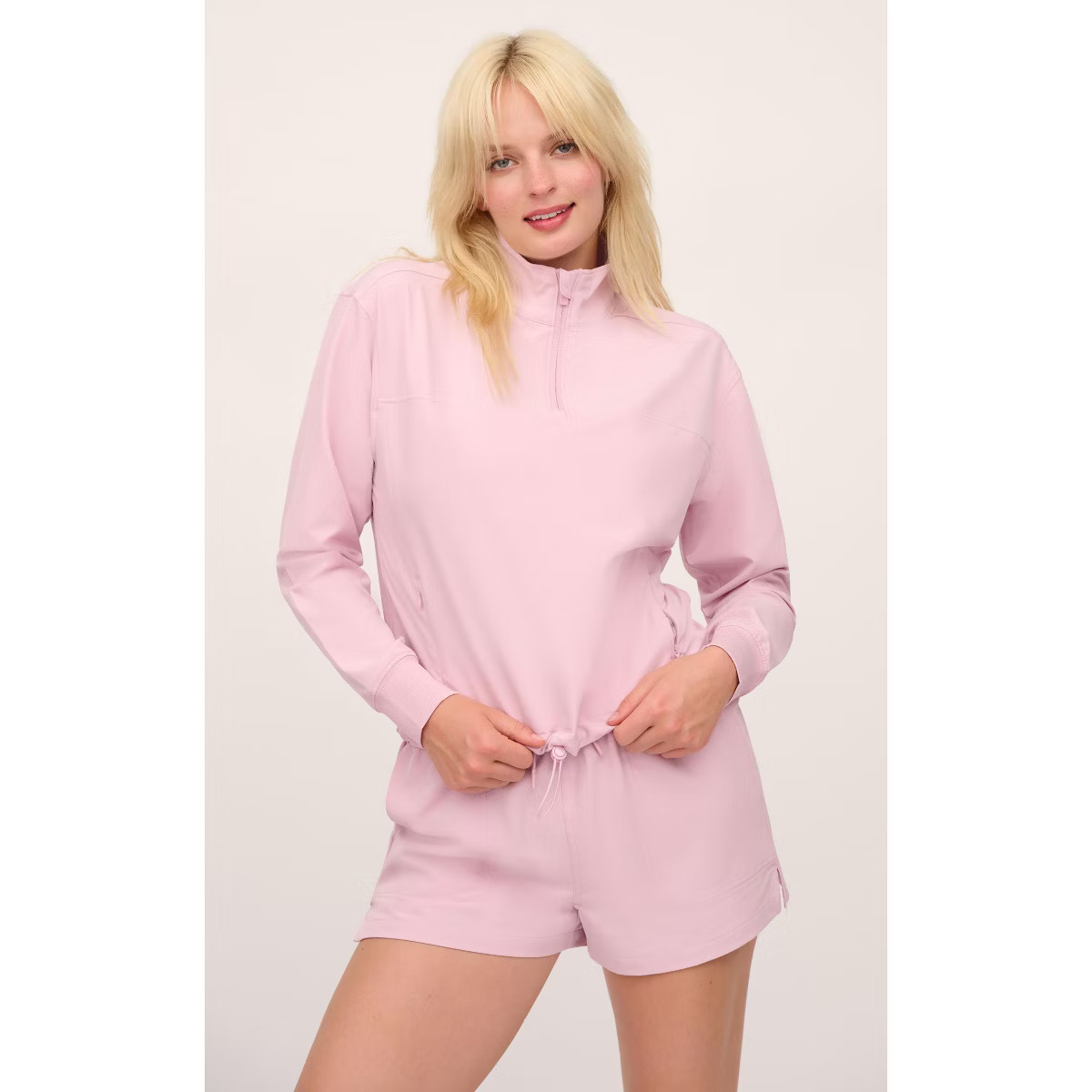 Yogalicious Womens Citylite Hailey Half Zip Cinched Hem Sweatshirt | Target