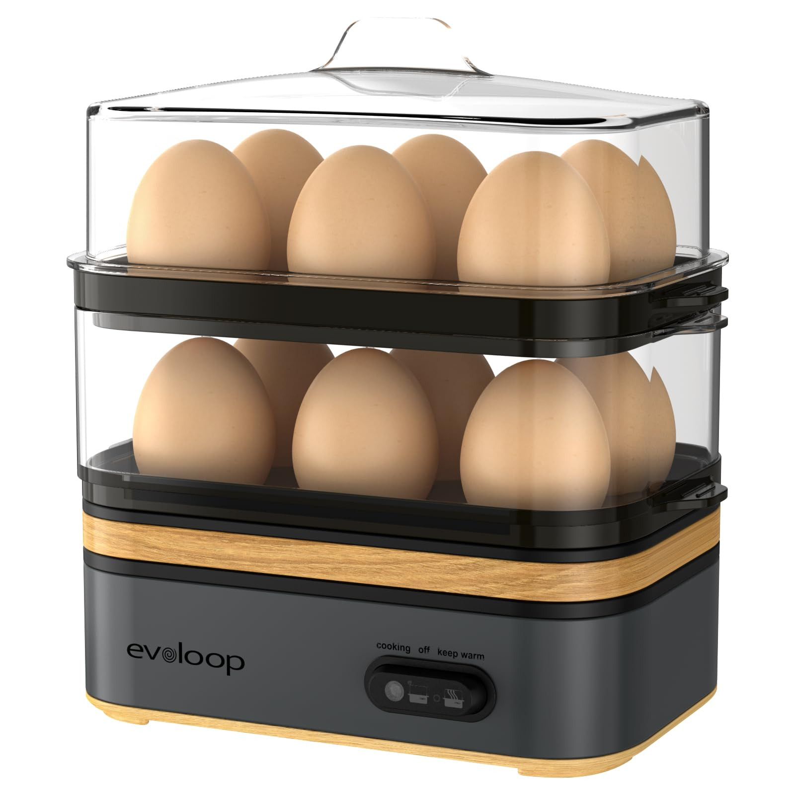 Evoloop Rapid Egg Cooker Electric 12 Eggs Capacity, Soft, Medium, Hard Boiled, Poached, Omelet Ma... | Amazon (US)