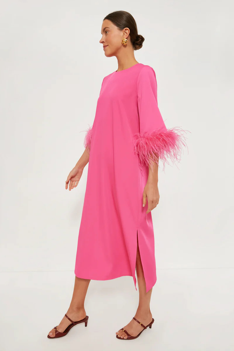 Hot Pink Feather Jamie Dress | Tuckernuck (US)