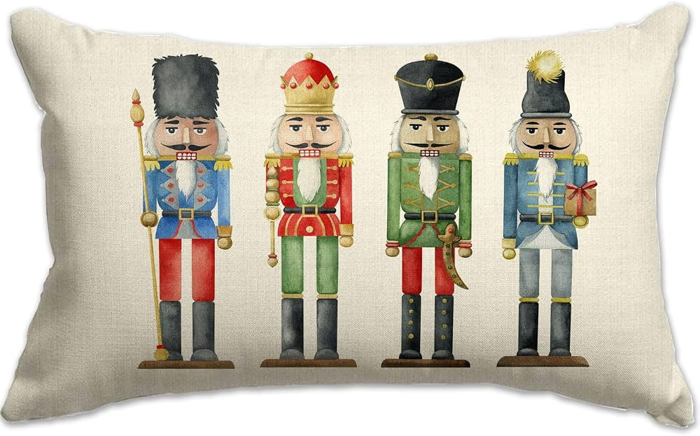 Christmas Pillow Covers 12x20,Nutcracker Merry Christmas Party Throw Pillow Cover Decorations Pil... | Amazon (US)