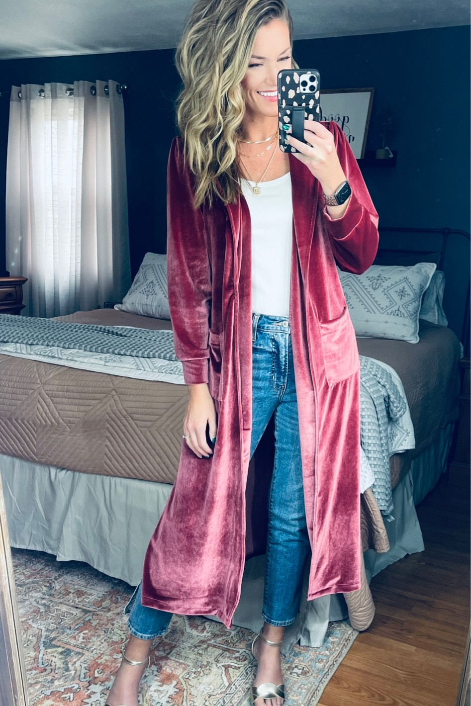 Velvet duster wearing size small, tts 

#LTKSeasonal #LTKHoliday