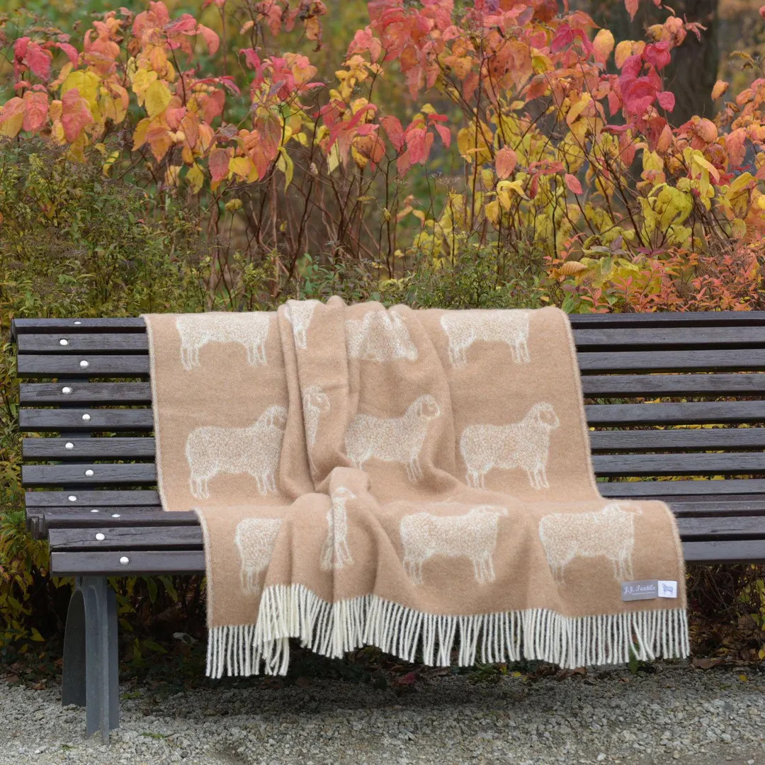 Brown Sheep Wool Throw | Woven Blanket made from Pure Wool | Ideal for Housewarming Gift | Etsy (Global)