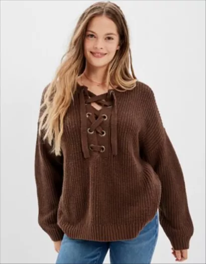AE Oversized Waffle Knit Sweater