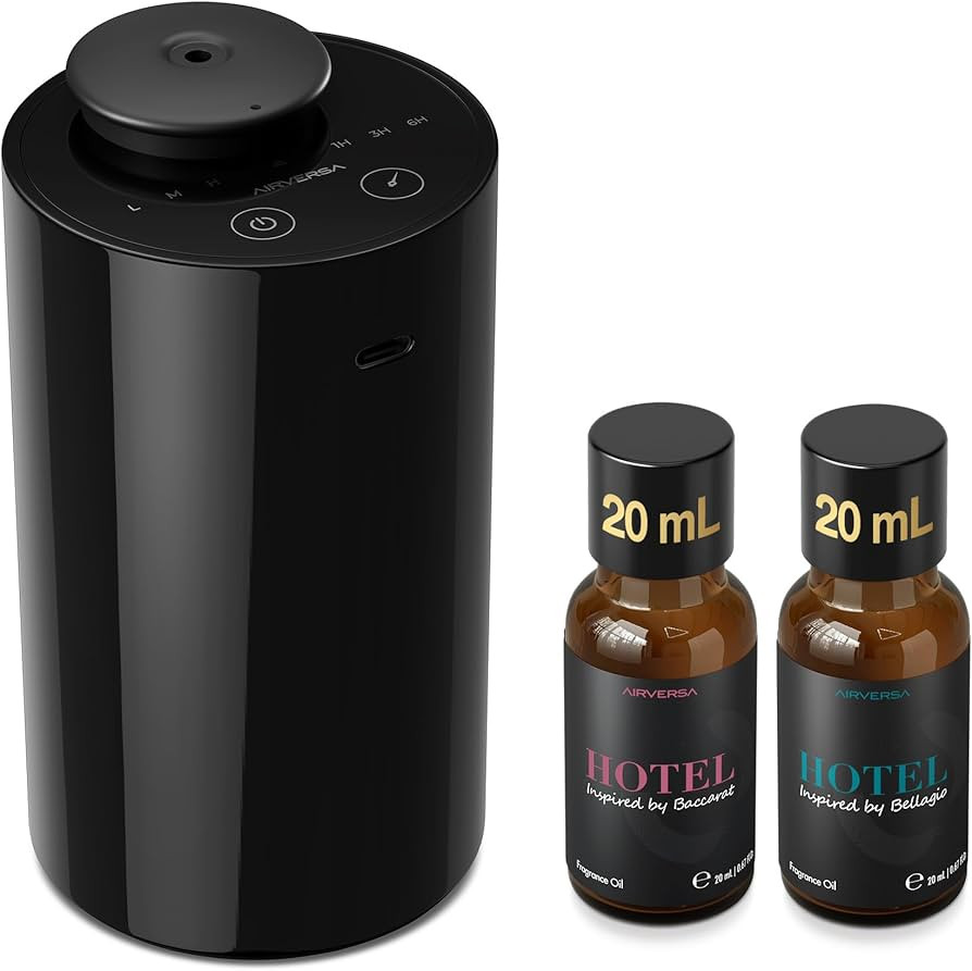 Airversa Waterless Essential Oil Diffuser Starter Kit with 2x20mL Hotel Fragrance Oils for Car Ho... | Amazon (US)
