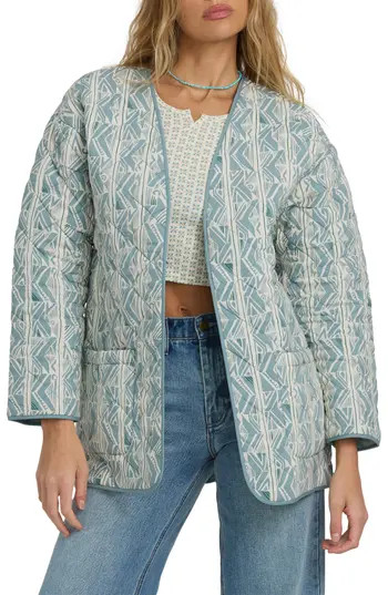 Billabong Day Dreamin Quilted Poplin Shacket in Mason Blue at Nordstrom Rack, Size Medium | Nordstrom Rack