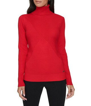 Long Sleeve Turtleneck Criss Cross Sweater | Dillard's