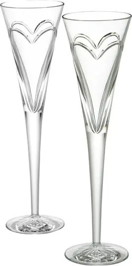 'Wishes Love & Romance' Lead Crystal Champagne Flutes | Nordstrom
