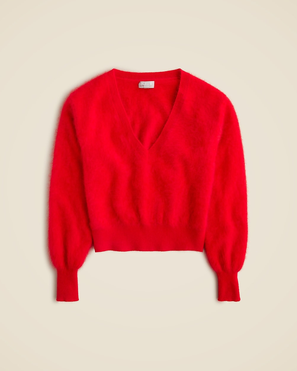 Brushed cashmere cropped V-neck sweater | J. Crew US