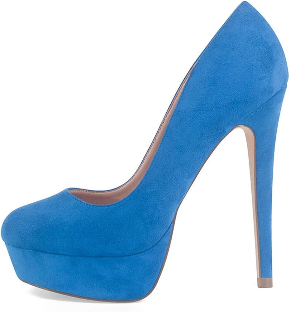 Elisabet Tang Women's High Heels Platform Pumps Shoes Peep Toe Stilettos Slip On for Dress Weddin... | Amazon (US)