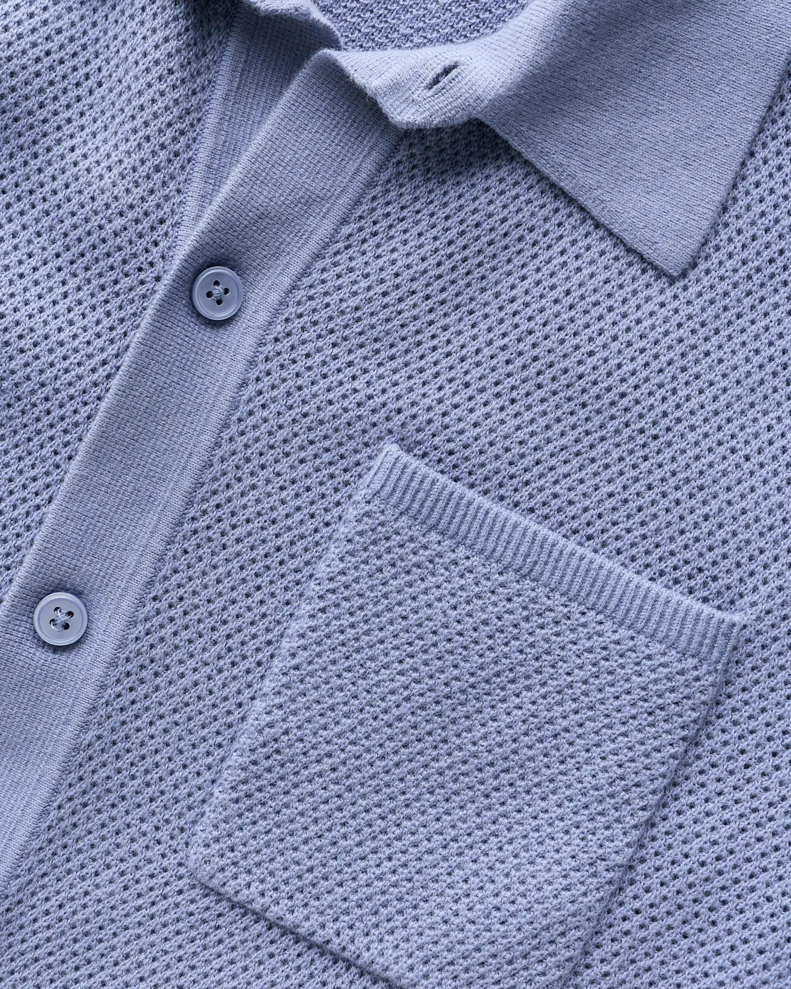 100% Organic Cotton Mesh-Stitch Button-Up Sweater Polo | Quince
